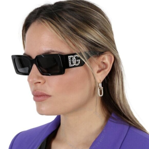 💯 NEW DOLCE&GABBANA DG4447B 335587 BLACK GREY SUNGLASSES - Picture 1 of 9